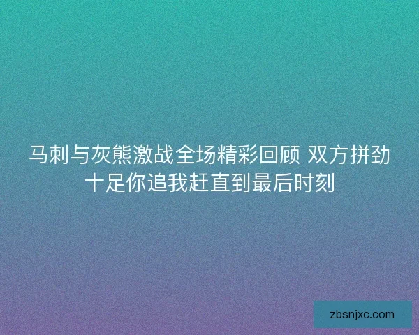 马刺与灰熊激战全场精彩回顾 双方拼劲十足你追我赶直到最后时刻